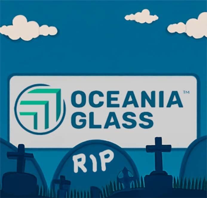 Cemetery scene depicting the death of Oceania Glass